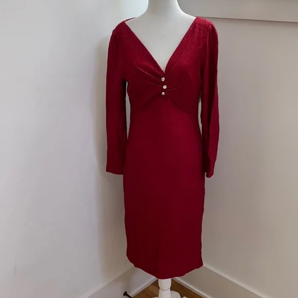 NWOT St John Evening Shimmer Long Sleeve Dress